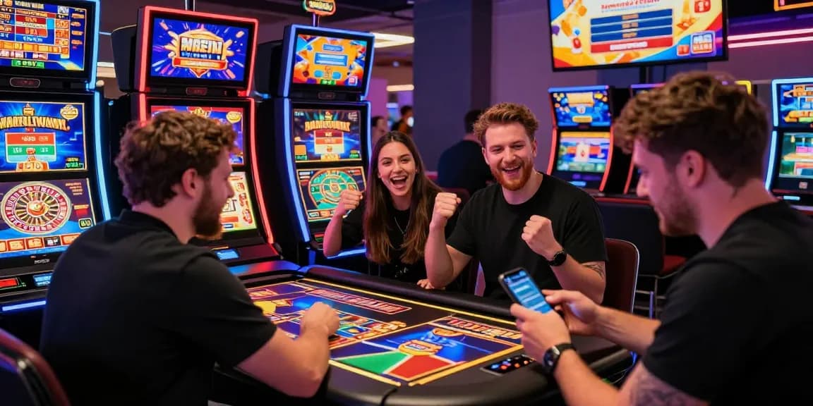 Exciting scene at https://chps.org.uk/ featuring players at a vibrant credit card casino, engaging with games and bonus promotions.