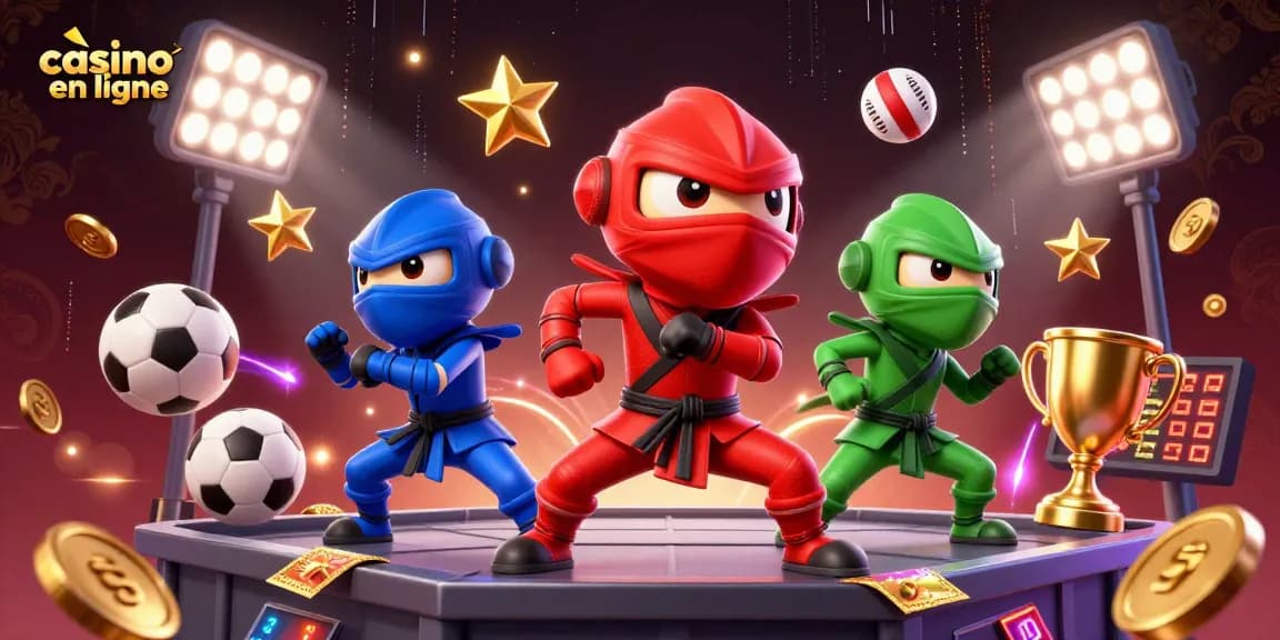 Jouez dans un casino en ligne avec des ninja caméléons dans un décor dynamique et riche.