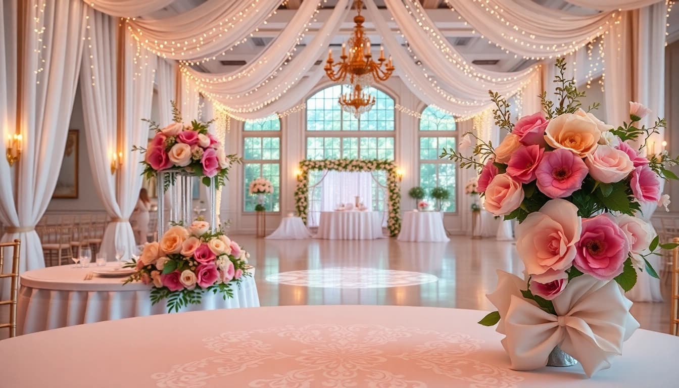 Beautifully arranged Wedding Event Space Jacksonville with elegant decor and floral details.