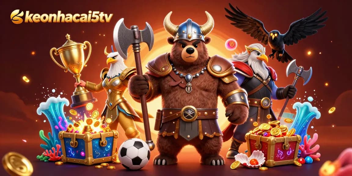 Engage with keonhacai5tv's exciting sports betting scene featuring dynamic characters and vibrant details.