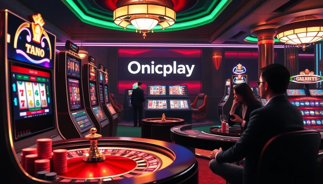 Players engaging in an exciting online casino experience with Onicplay's vibrant gaming interface.