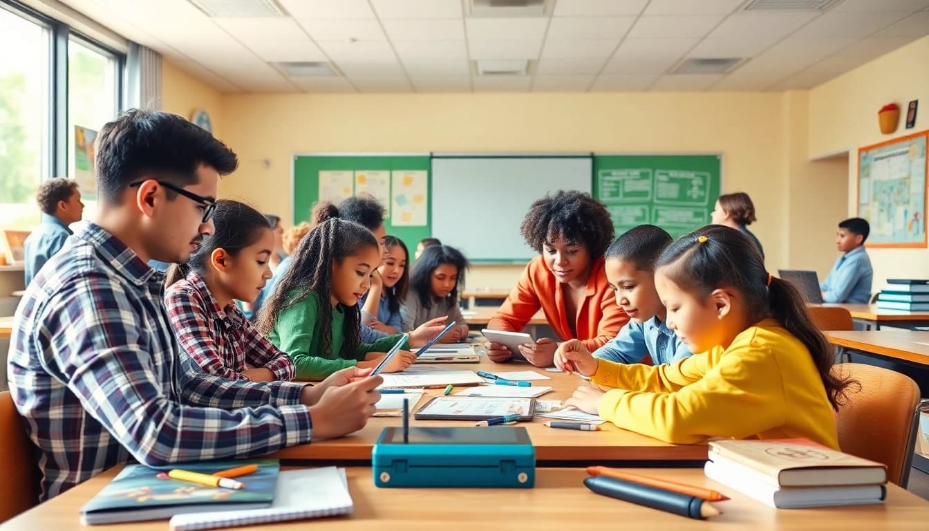 Engaged students in a vibrant classroom exploring Education through interactive activities.
