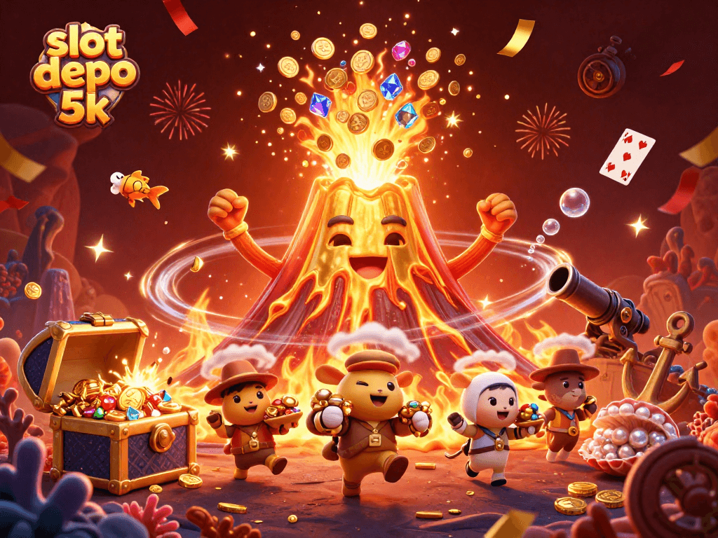 Win big with slot depo 5k as the golden volcano erupts treasure and excitement!