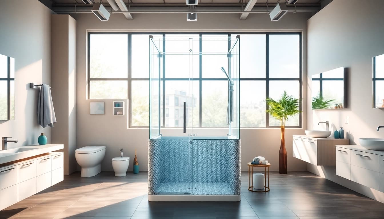 Erkunden Sie die hochwertigen Badezimmerprodukte von sonni sanitär GmbH in einem eleganten Showroom.