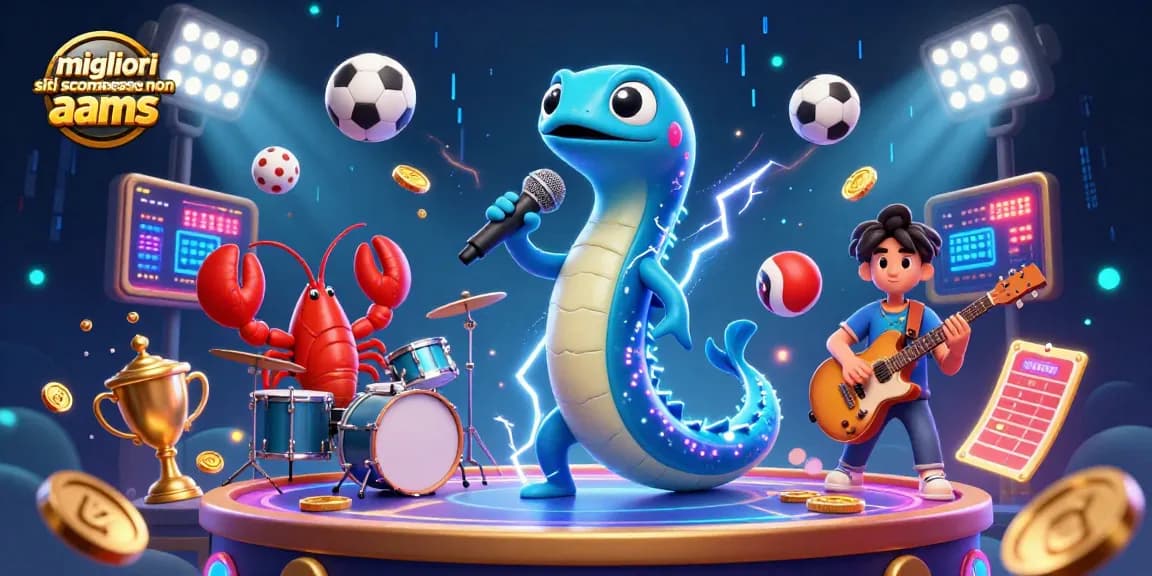 Scopri i migliori siti scommesse non AAMS mentre un elettrizzante DJ si esibisce con una band sottomarina in un casinò subacqueo.
