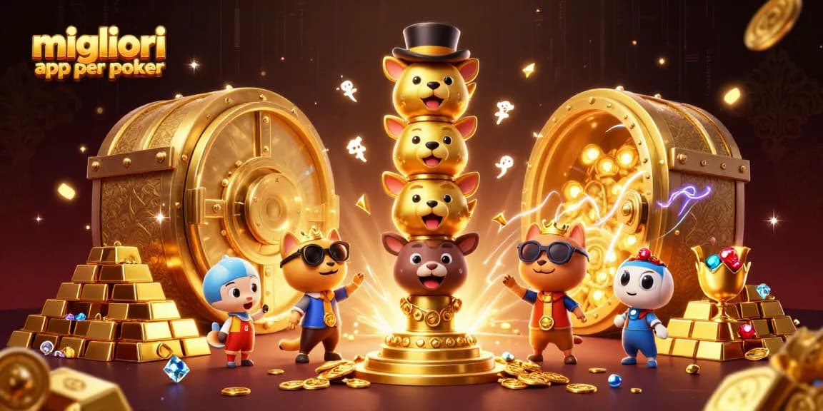 Migliori app per poker con il totem di animali e tesori scintillanti in scena.
