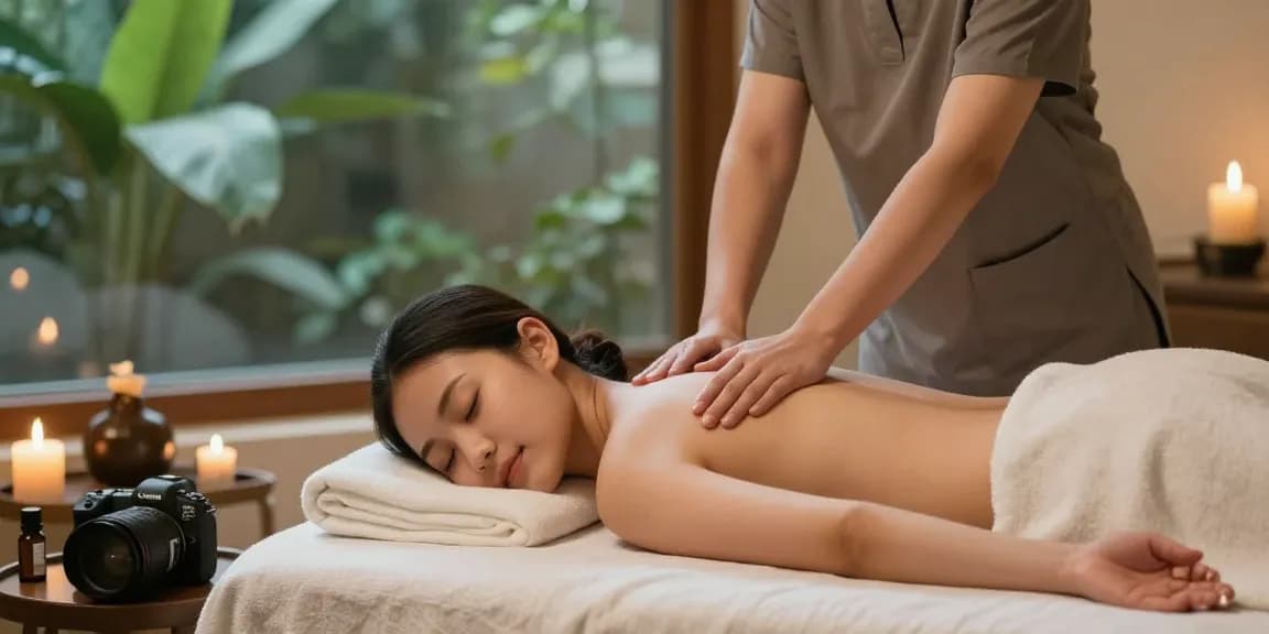 은평구출장마사지 전문 스파에서 편안한 안마를 받는 모습