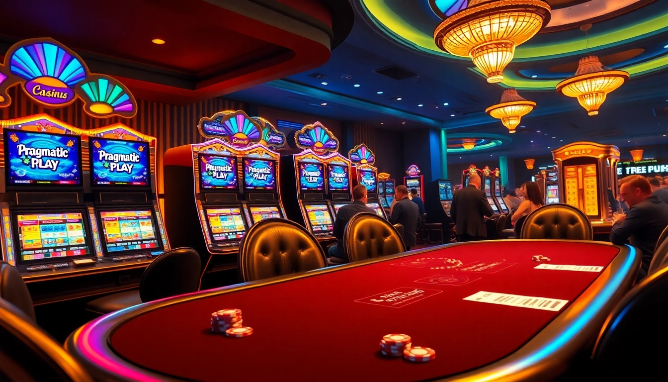 Spin the reels on luxurious slot pragmatic play machines in a lively casino environment.