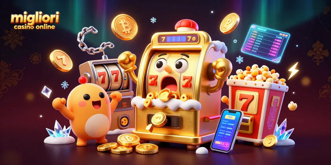 Gioca e vinci nei migliori casino online con la slot machine d'oro che festeggia un jackpot.