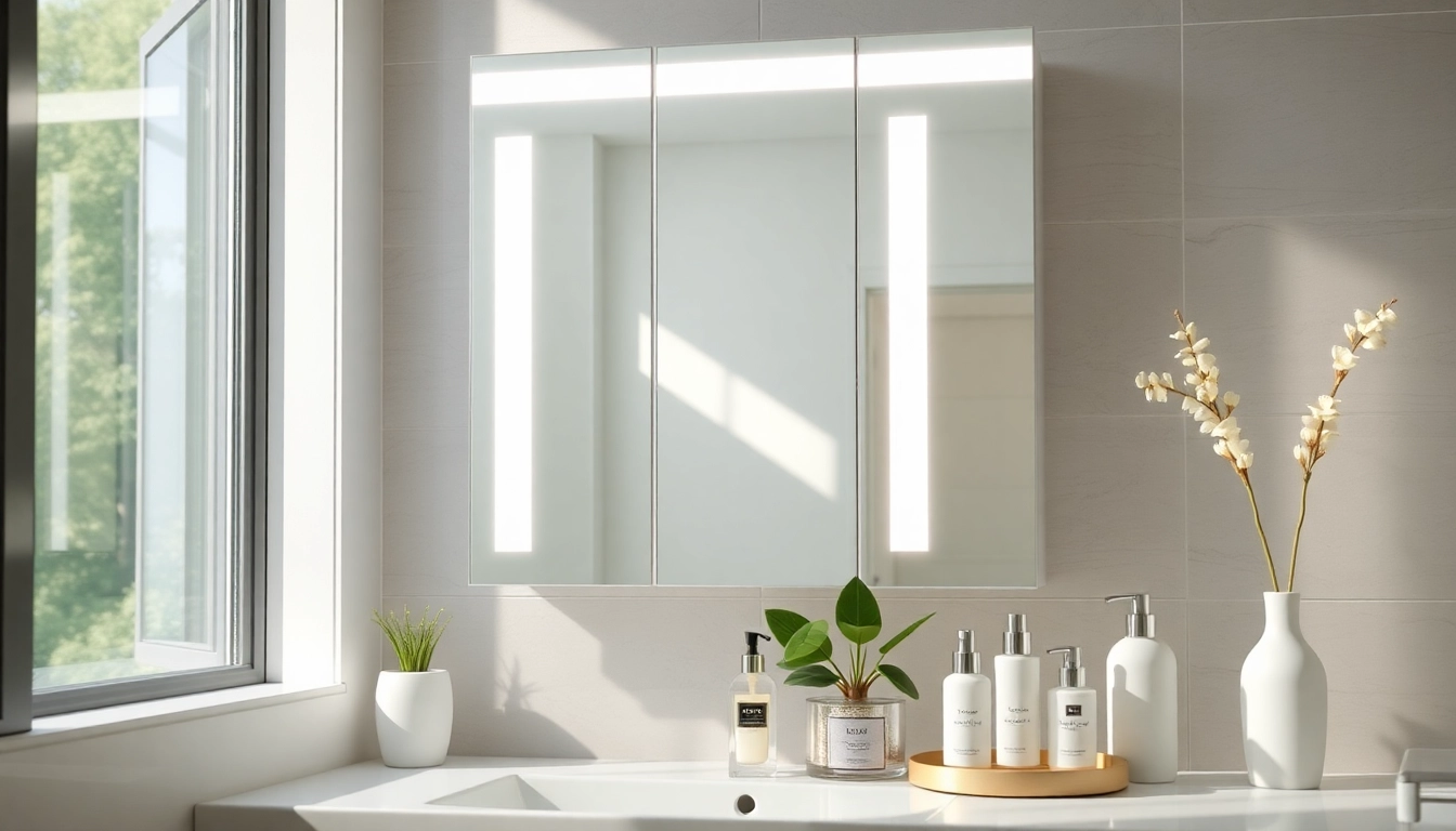 Enhance your space with a mirrored bathroom cabinet with light for modern elegance and functionality.