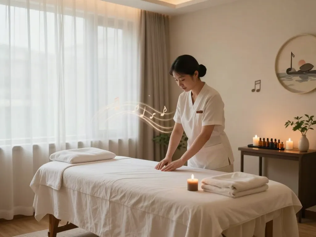 Relaxation room designed for 주안출장마사지 with soothing ambiance and essential oils.