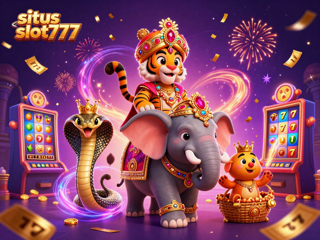 Engage with situs slot777's vibrant online slots through this dynamic casino illustration.