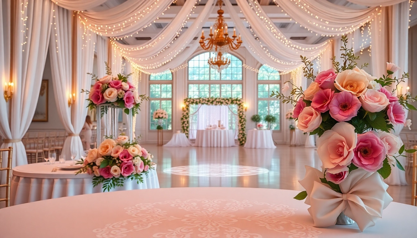 Beautifully arranged Wedding Event Space Jacksonville with elegant decor and floral details.