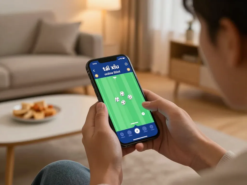 Engaging gameplay on app tài xỉu online uy tín, featuring dice on smartphone screen.