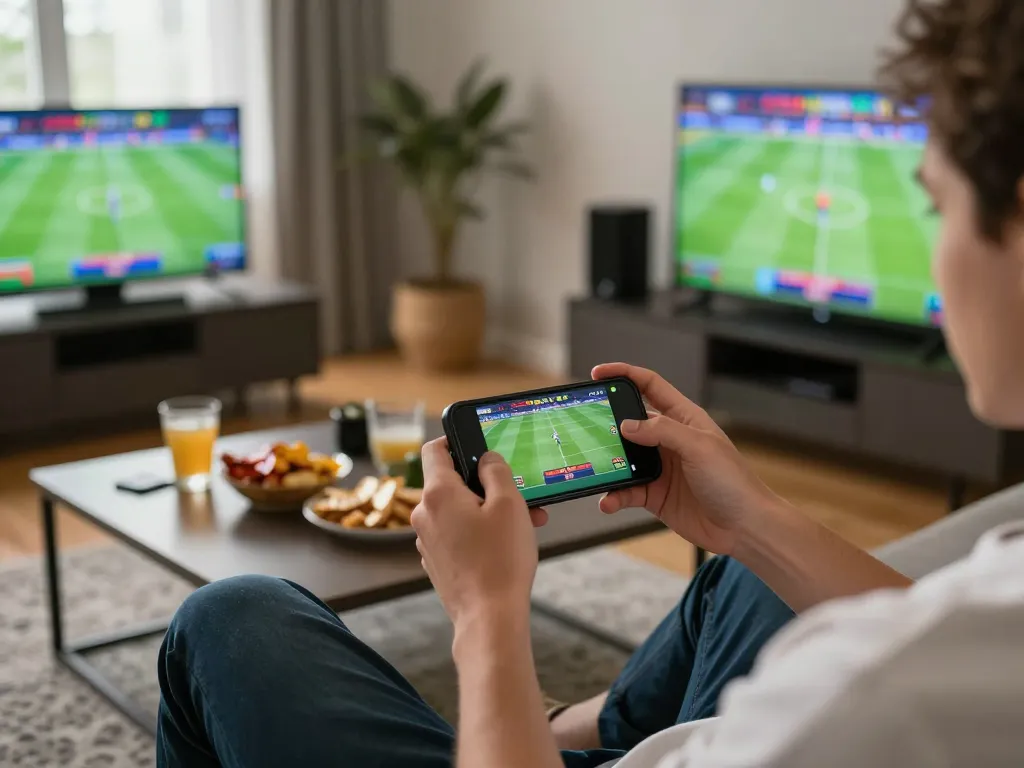 Engaging in Canada online casinos reddit betting on a smartphone during live sports event.