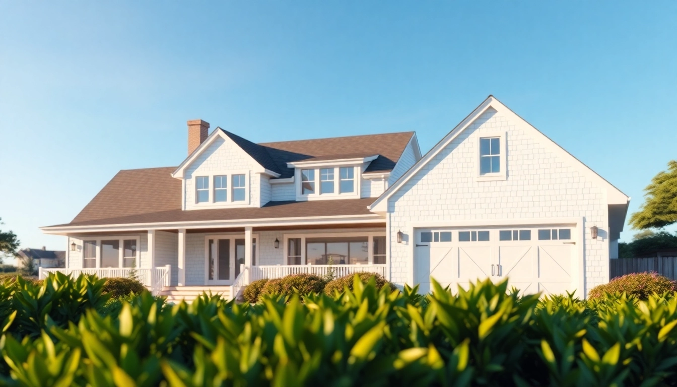 Stunning cape cod home addition with attractive attached garage in a coastal setting.