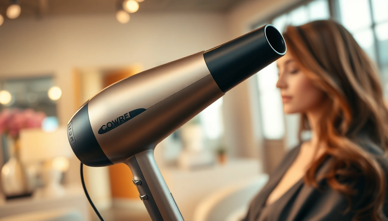 Achieve vibrant hair with a hair dryer for fine hair highlighted in a serene salon setting.