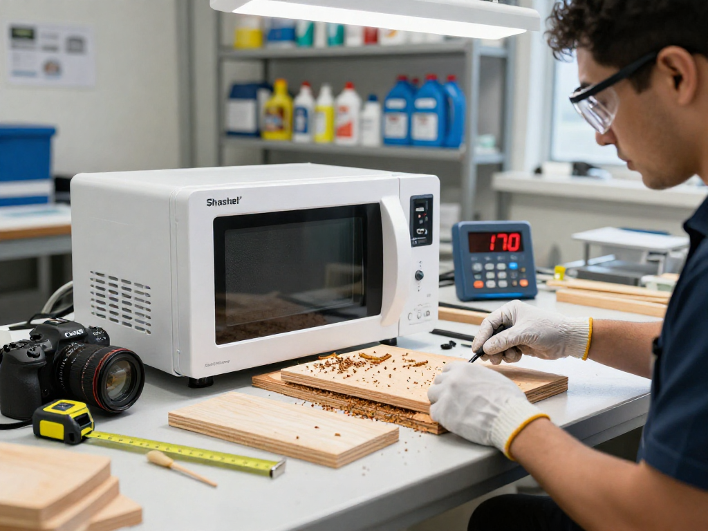 Efficient Shashel equipment in use for rapid woodworm extermination in professional workshop