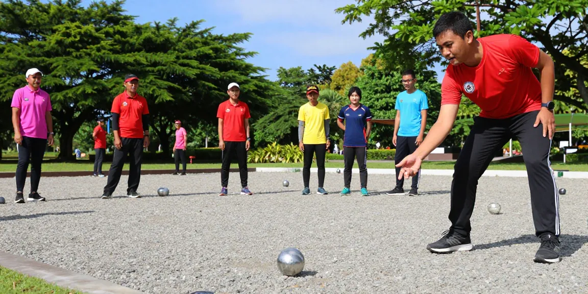 FOPI Kota Tomohon - pemain petanque beraksi di lapangan, menunjukkan semangat dan kebersamaan.