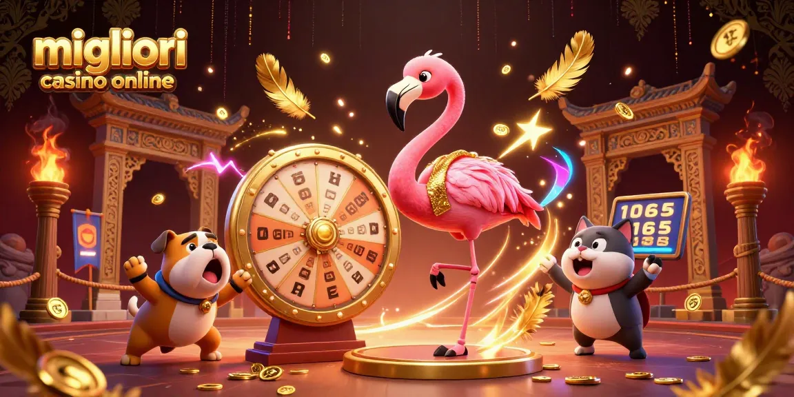 Scopri i migliori casino online con una vivace illustrazione di un gioco interattivo che mostra premi e divertimento
