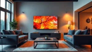 Enhance your entertainment experience with iron tv showcased in a stylish living room setup.