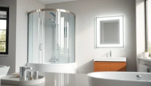 Découvrez les produits de salle de bain de sirhona fr, tels que des cabines modernes et des miroirs LED élégants.