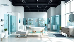 Sonni sanitär GmbH präsentiert hochwertige Badezimmerprodukte in einem modernen Showroom.