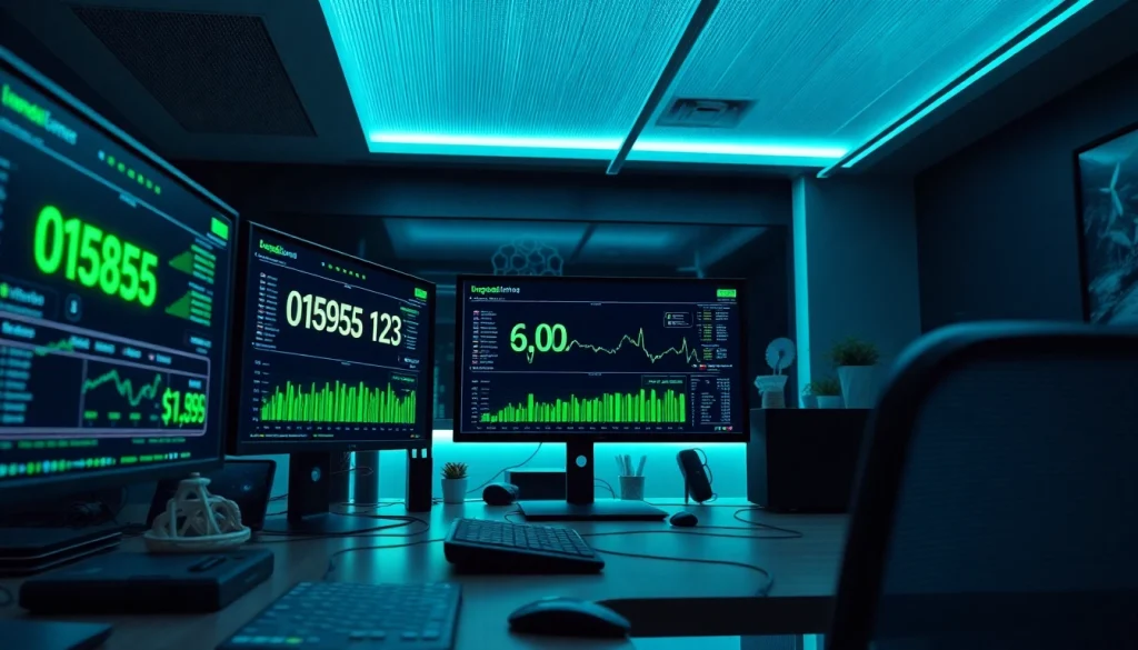 Visual representation of dogecoin cloud mining earnings in a modern digital miner's workspace.