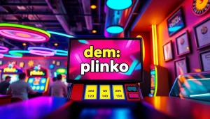 Menampilkan demo plinko yang menarik dalam suasana permainan yang energik.