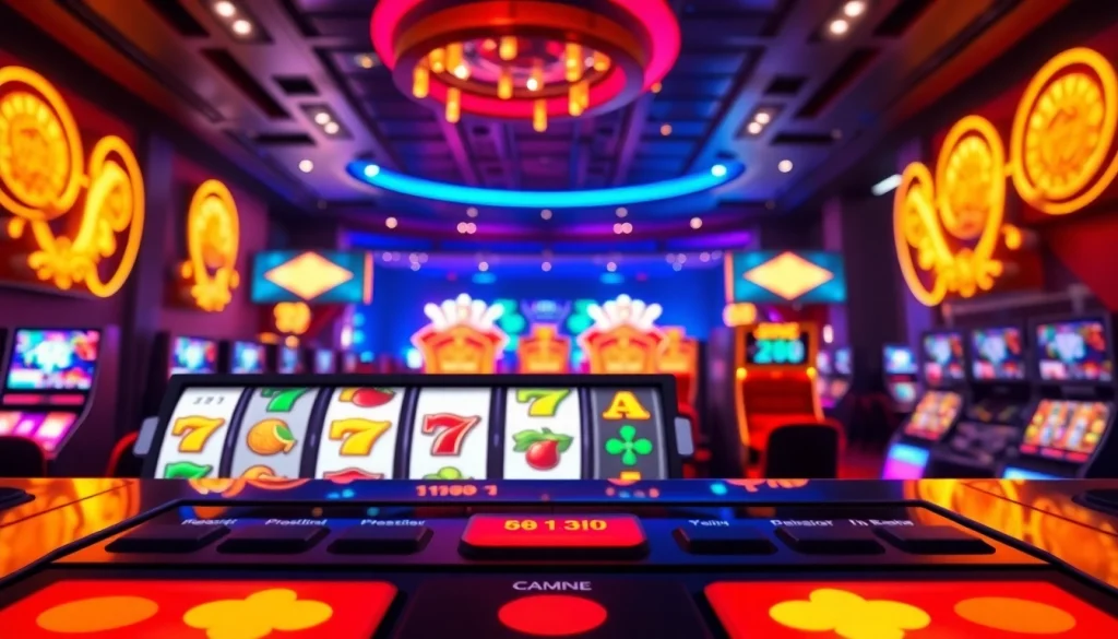 Bermain slot pulsa 5000 dengan antarmuka permainan digital yang menarik dan penuh warna.