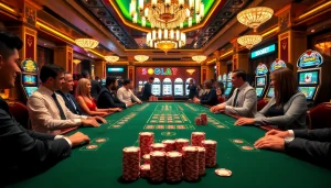Engaging baccarat action featuring sbobet link alternatif for online gamblers in a luxurious casino.