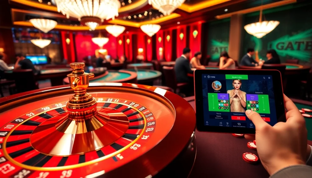Experience thrilling gameplay at https://mm88.today/ with an elegant casino scene featuring poker chips and a roulette wheel.