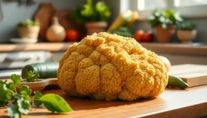 Discover kitchen loofah benefits through this vibrant close-up of natural loofah on a kitchen countertop.