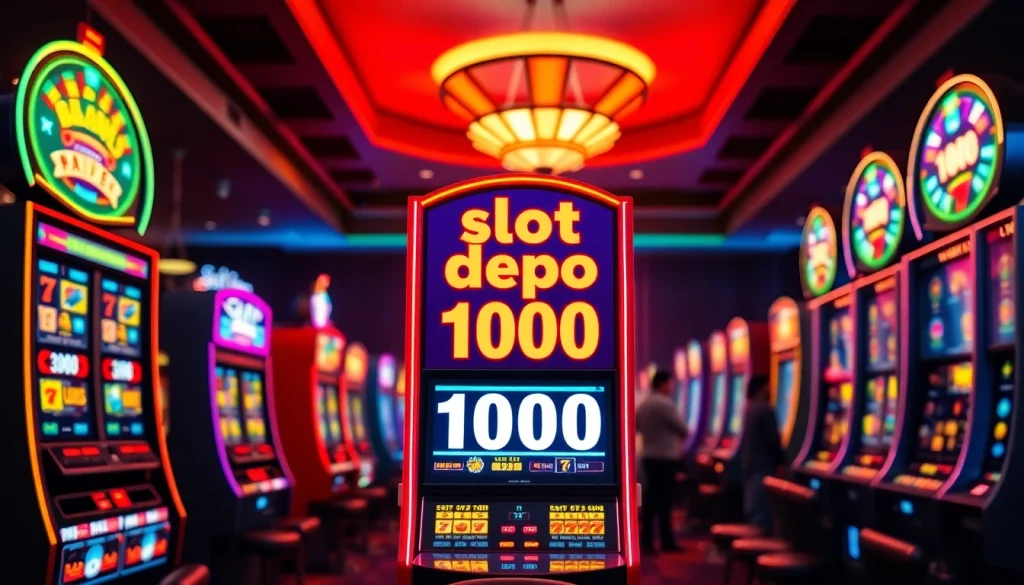 Mainroom with slot depo 1000 machines, creating an exciting online gaming ambiance.