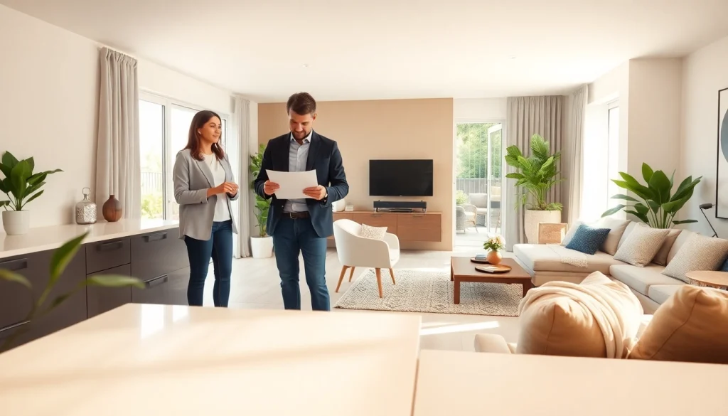 Engaging renovation consultation in a beautifully designed living space.