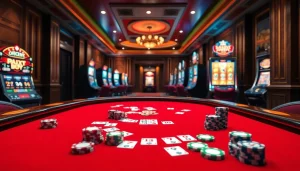 Participez à des expériences de jeu en ligne palpitantes au casino en ligne français avec des tables de poker vibrantes et des jetons colorés.