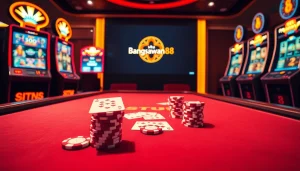 Experience the thrill of situs bangsawan88 with vibrant poker chips and a luxurious casino setting.