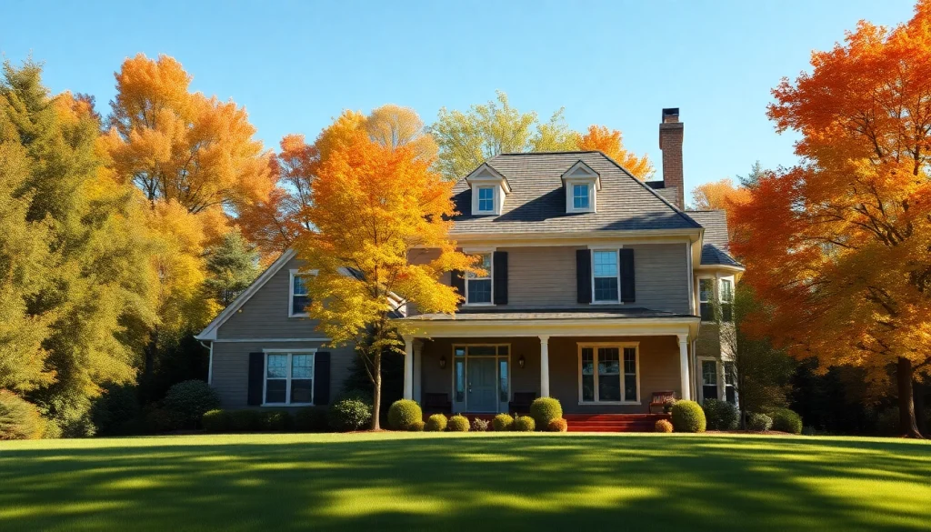 Stunning Winchester Foursquare Revival home's architecture set in a serene landscape.