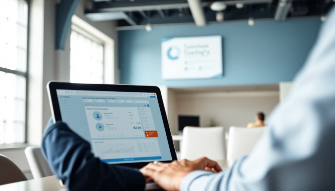 Utilizing a linkedin business email finder tool in a modern office setting for effective email discovery.