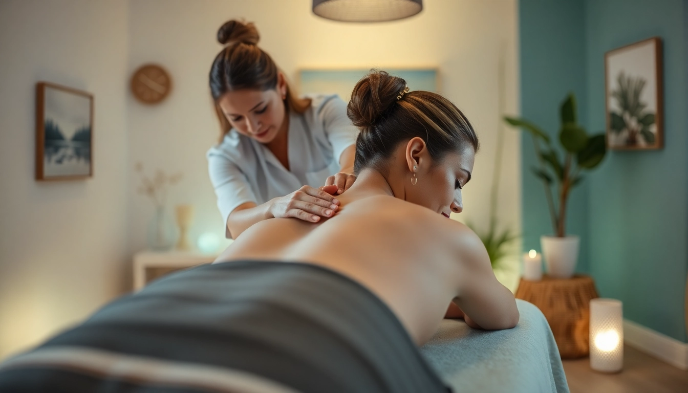 Experience griesbach massage therapy in a serene setting with a therapist helping a client relax.